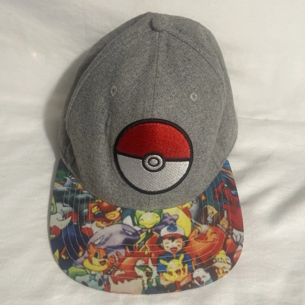 Pokémon Flatbill Cap For Boys Or Girls. Very Colorful SnapBack